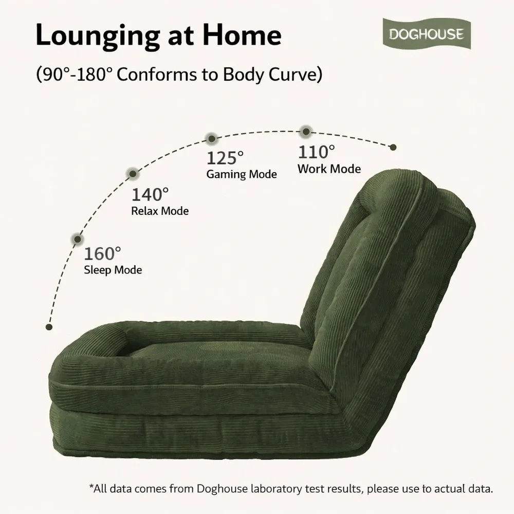 Olive Green Plush Lounger Chair -